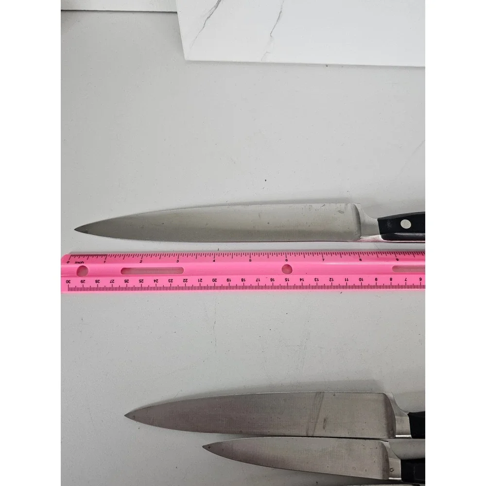 Tramontina Brazil High Carbon Stain Free‎ Steel Knife Set 4 Piece Black Handle